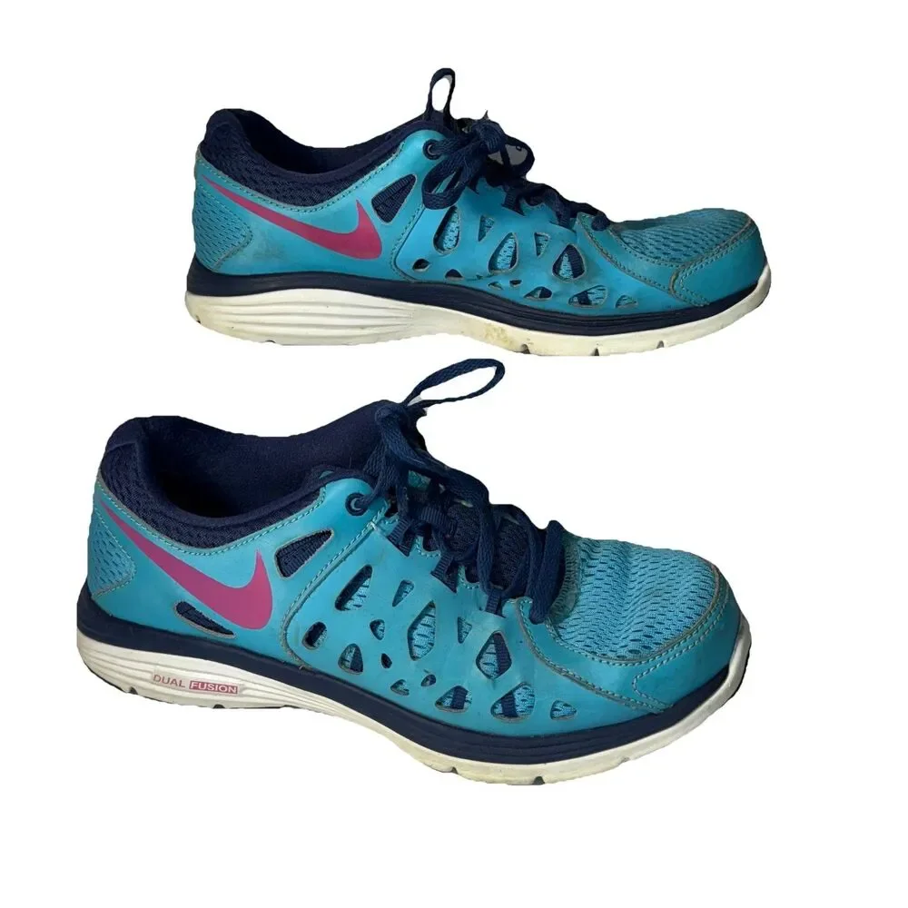 Nike Dual Fusion Run 2 Shoes Womens Size 8 Turquoise Athletic‎ Running Sneakers